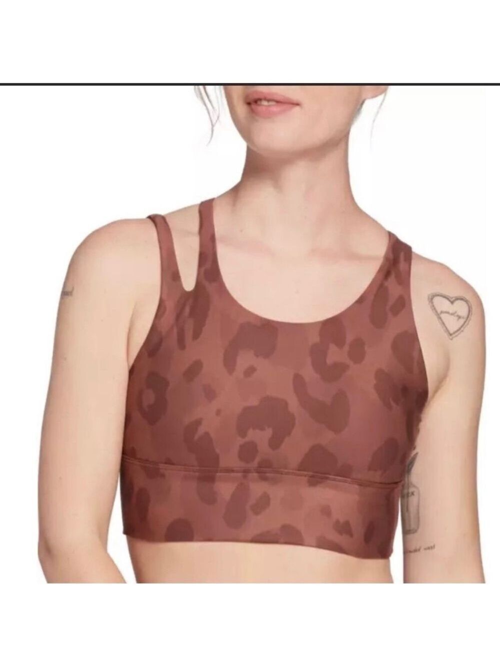 DSG Tonal Leopard Mink Shadow Print Sports Bra